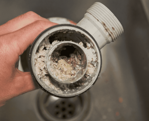 Fat, oil and grease build up in drain pipe