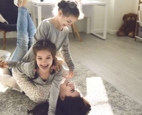 family enjoying air conditioning